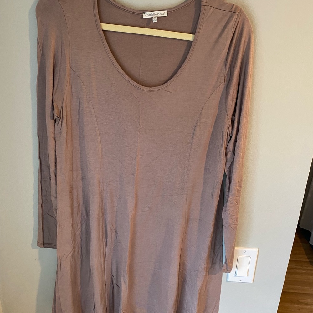 Charlotte Russe XL light brownish long sleeve dress.